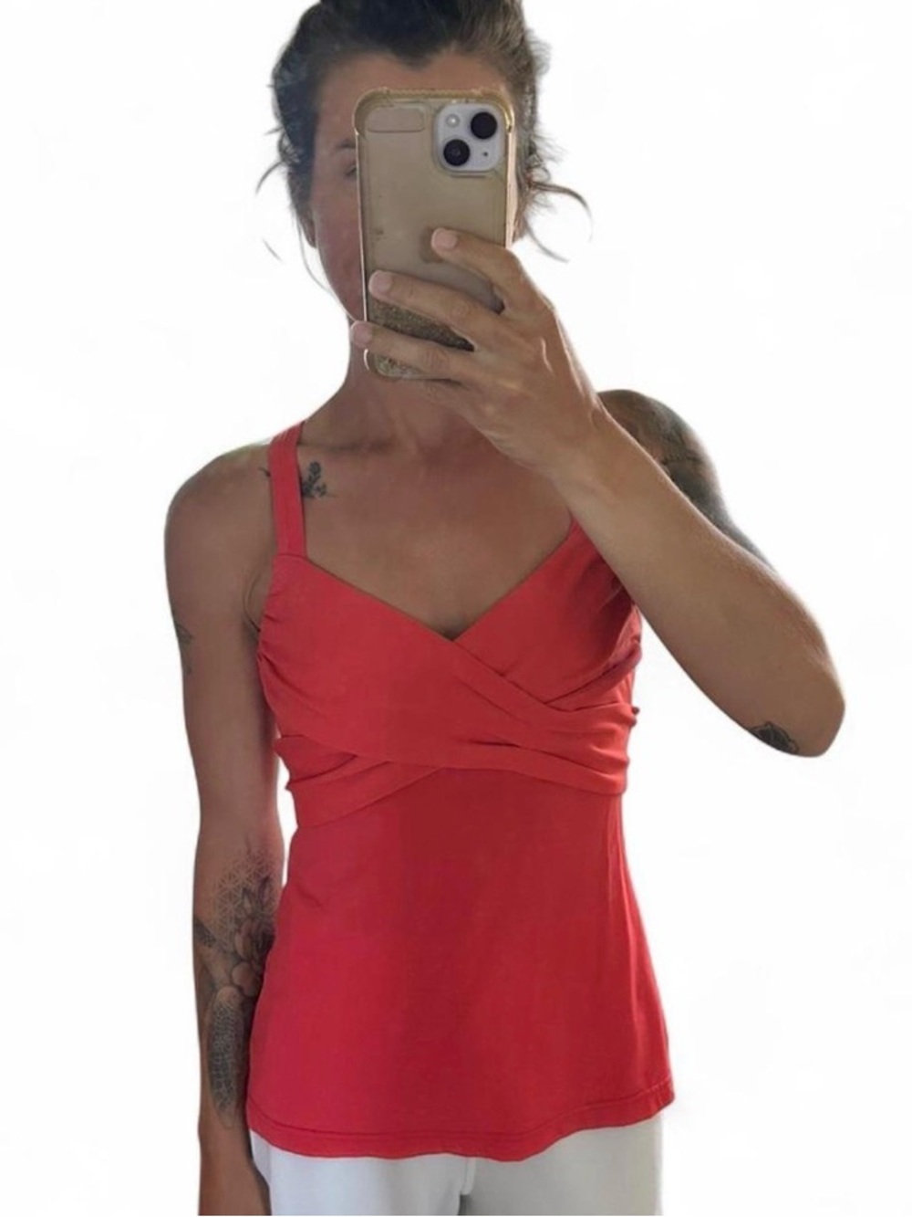 lululemon athletica Red/Orange Cross-Front Tank Top